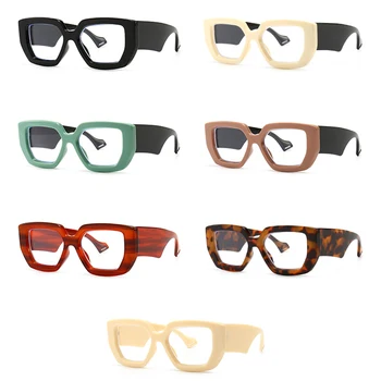 Peekaboo je debela okvira trg ženske naočale retro stil prozirne leće, trendy sunčane naočale za žene, smeđa i zelena poklon proizvode ženske
