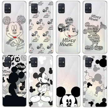 Disney Bijela Torbica Za telefon s Mickey Mouse Za Samsung Galaxy A73 a a53 A33 A72 A52 A12 A71 A51 A21S 4G 5G Prozirna Silikonska Torbica