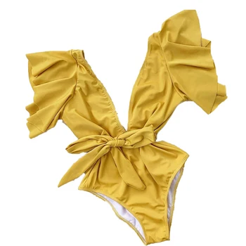 BLESSKISS V-izrez u obliku Seksi Jednodijelni kupaći Kostim Ženski 2021 Cvjetni Zona Jednodijelni Kupaći Kostim Odjeća Za Plivanje Za Dame Монокини Kupanje