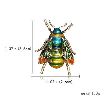 U2JF Koreanska Verzija Trodimenzionalni Rafting Emajl Potpuna Bušilica Insekata Pčela Broš Ženska Žuto-Zelena Pin Broš Pribor