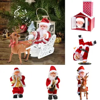 Božićni Djed Mraz Los Tobogan Lutka Igračke Penjanje Dimnjak Djed Mraz je električno Vozilo s Glazbom Dječja igračka Lutka Božićni Dekor.
