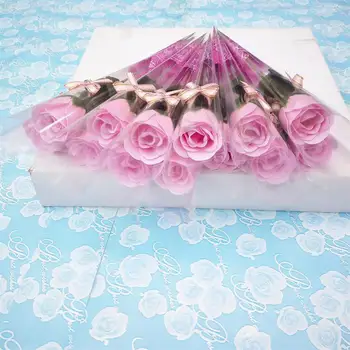 Creative 10 Kom Umjetne Ruže Na Jednoj Stabljici S Plastičnim Pakiranjem, Cvijeće Od Sapuna, Poklon za Valentinovo, Rođendan, Ukras