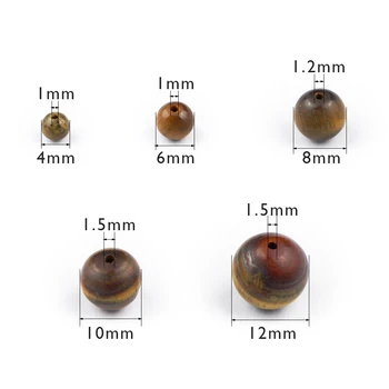 BTFBES Prirodni Brušeni Kamen Tiger Eye Perle Predivna 4, 6, 8, 10, 12 mm Rude Okrugli Slobodan Perle Za DIY Nakit, Narukvice, Lopta