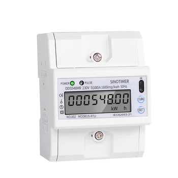 Unaprijeđeni multi-function Jednofazni Brojilo Energije izmjenične struje 5-100A 230 v, mjerač Protoka električne Energije, Monitor DIN-reiki s RS485 Modbus