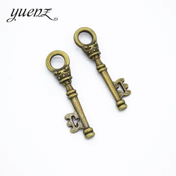 YuenZ 10 kom., ovjes antičkog srebrne boje, ključ, Nakit od цинкового legure, Privjesci 