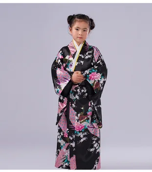BALDAUREN Dijete Djevojčica Novost Japanska Kimona Tradicionalna Haljina Юката Satiny Svila je Raskošan Orijentalni Ogrtač Show Odijevanje