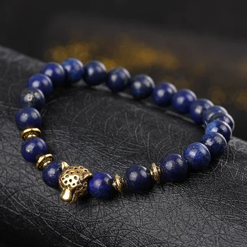 Prirodni Lapis Lazuli Tiger Eye Perle, Narukvice Leopard Lav Elastičnost Šarm Narukvice Gospodo Pribor