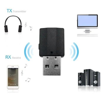 5,0 Bluetooth Kompatibilan Predajnik Prijemnik Mini 3,5 Mm Stereo Aux Bežični Glazbeni Adapter Za Auto-Radio TV Slušalice